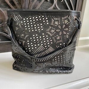 Origenes by David Luna Large Leather Shoulder Bag